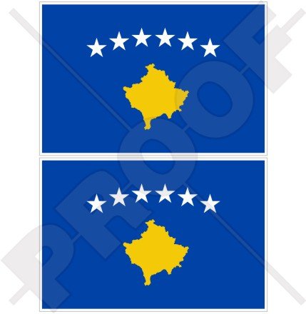 Kosovo kosovarischer Flagge Kosovo 7,6 cm (75 mm) Bumper Sticker, Aufkleber Vinyl X2