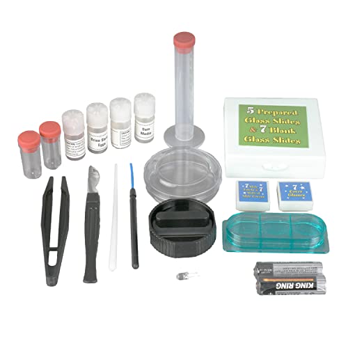 Amscope 120X-1200X 52-Pcs Kids Beginner Microscope Stem Kit With Metal Body Microscope, Plastic Slides, Led Light And Carrying Box (M30-Abs-Kt51),Black #TOP3