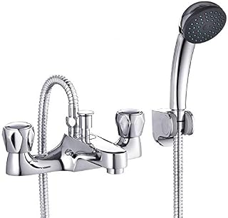 Hapilife Bathroom Bath Taps with Shower Attachment Mixers Chrome Brass Bath and Shower Taps