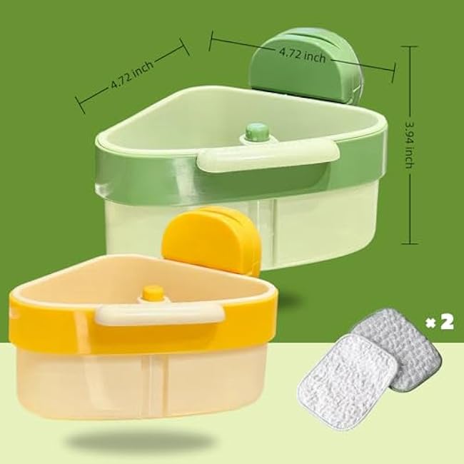 4 Pieces Suction Cup Sink Strainer Basket, Corner Organizer with Detachable Drain Basket, Wire Mesh Cleaning Cloths, Non-Scratch Dish Rack, Kitchen Sink Food Catcher