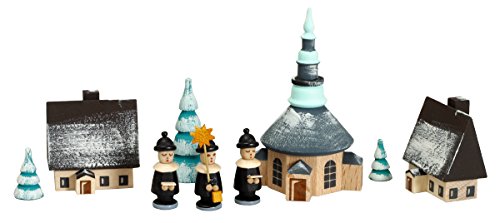 Chanteurs de Carol de Seiffen 3 figurines en bois fait main art artisanal allemand