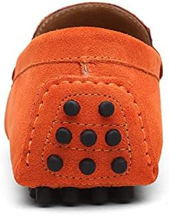 Santimon Mens Driving Penny Loafers Suede Leather Comfortable Casual Slip On Shoes Moccasins Orange 10 US | Image 4
