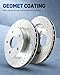 KAX Front Brake Kit, Drilled/Slotted Brake Rotors and Ceramic Brake Pads, Replacement for Acadia 2007-2016, Enclave 2008-2017, Traverse 2009-2017