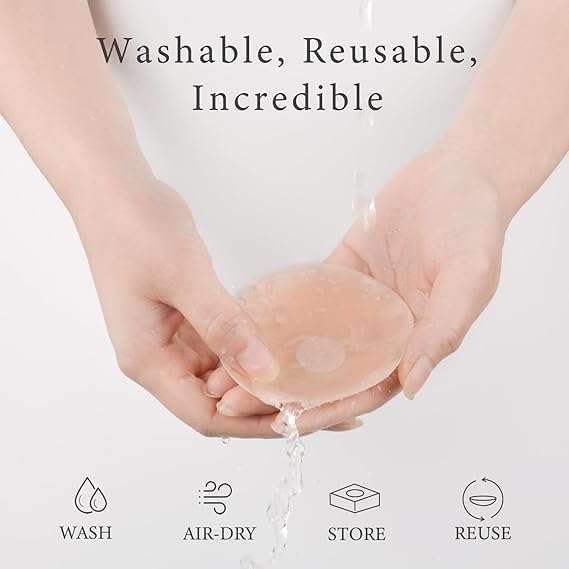 DClub Nipple Covers Sticker Reusable Comfortable & Natural Invisible Adhesive Silicone Pasties for Women with Storage Case, 3 Pairs (Skin) ||Free Size|| - Image 5 thumbnail