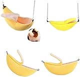 AIMICOCA Banana Hamster Bett Haus Hängematte Kleintier Warm Bett Haus Käfig Nest Zubehör für Zuckergleiter Hamster