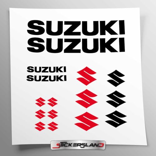 Stickersland® Kit adesivi compatibile con Suzuk Nero Opaco| Uso personale, privato e decorativo | adesivi per moto telaio carena | decals sticker Decalcomanie Aftermarket