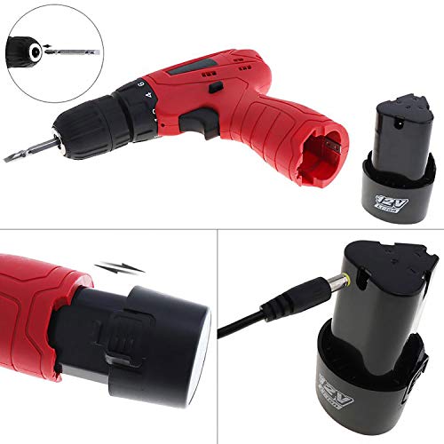 Image of Multi Function Cordless Drill Machine 12V Lithium-Ion with 2 Battery & Two Speed Control with 5pcs Masonry Drill Bit Set and PH2(+ /-) 10pcs Bits (Color-Multi, Material- Plastic,Size -compact)