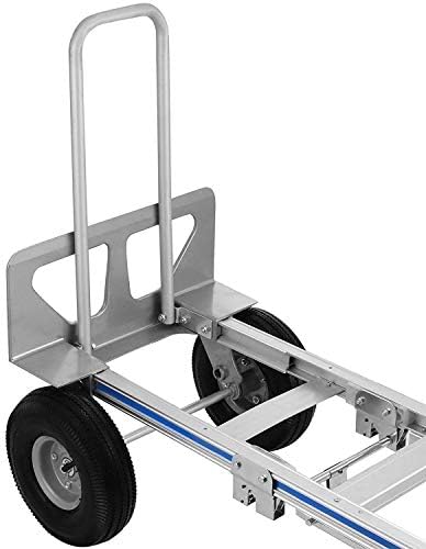 Hopopular 3 in 1 Aluminum Hand Truck 770Lbs/350Kg Capacity Folding Aluminum Alloy Cart Dolly Utility Cart Trolley Heavy Duty with 2 or 4 Flat Free Wheels (3 in 1)