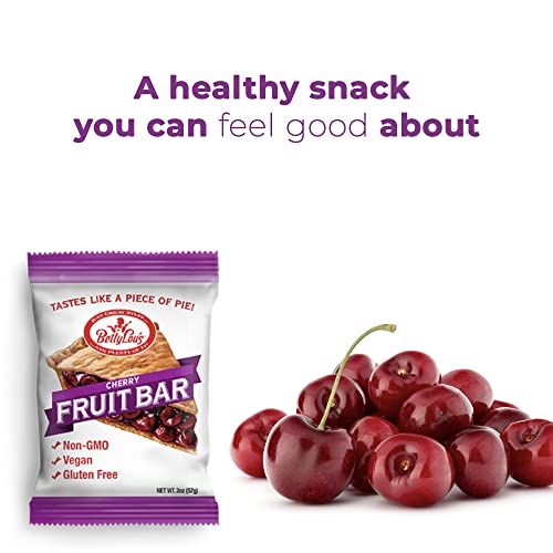 Betty Lou's Fruit Bars | Cherry Pack Of 12 | Gluten Free, Vegan, Non Gmo | Deliciously Healthy Snacks Made With All Natural Fruit & Fruit Juice | Individually Wrapped, 2 Oz. Each, 12 Bars #TOP4