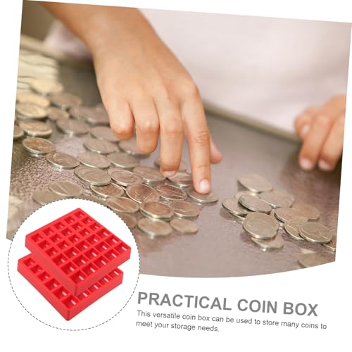 Caja organizadora de monedas roja Lurrose 2pcs miniatura 5