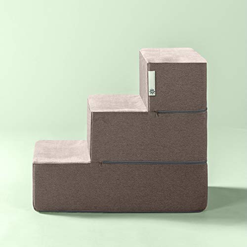 Zinus Easy Pet Stairs / Pet Ramp / Pet Ladder, Medium, Sand #TOP1