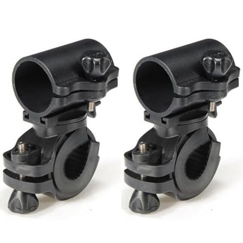 KTELI 2PC Bracket Mount Holder Sports Accessories Bicycle Lights Mount Holder 360 Rotation Cycling Bike Flashlight, black