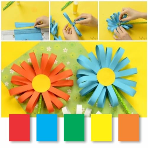 Image of Anupam A3 Basic Colour Loose Paper 160gsm 5 Colors Paper for Arts, Crafts, Quilling, Origami (25 Sheet)