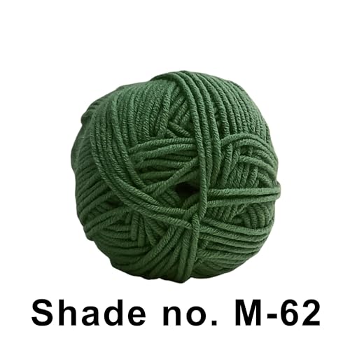 Image of VCR 4ply Bottle Green Yarn, 100 Grams Hank, 190 Meters Length, Acrylic Ball for Crochet and Knitting, Soft Crosia Threads, Pack of 1 Yarn, Suitable for DIY Crafts