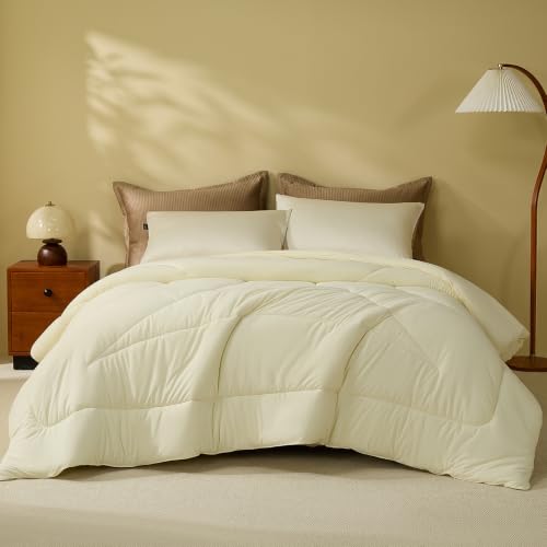 Cream Lvory Comforter Twin Size Soft Fluffy Breathable Bedding by HW&HL - Used condition - US$39.21