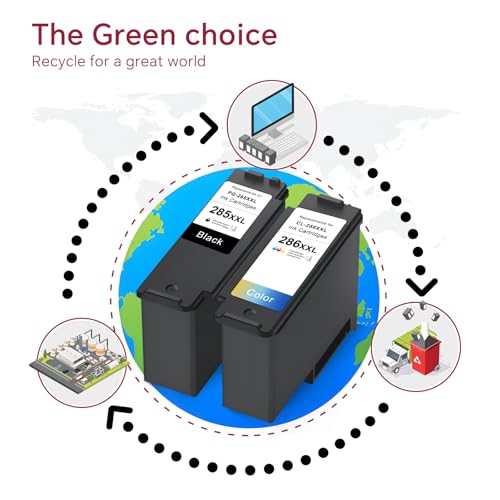 Image of PG-285XXL CL-286XXL Combo Pack Ink Cartridges Compatible for Canon PG-285 CL-286 PG285 XXL CL286 XXL, Printer Ink for Canon 285 286 Ink Work with Pixma TR7820 TS7720 TS7722 (Black & Color)