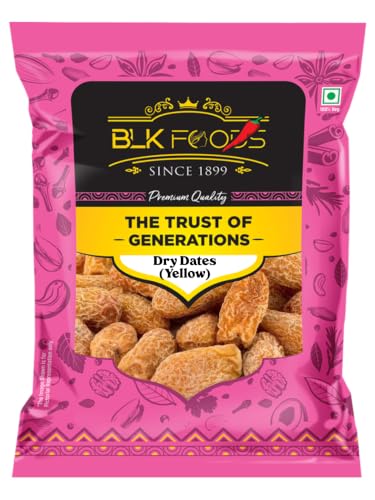 BLK Foods Select Dates Dry Yellow | Sukha Khajoor (Chuara) (250g)