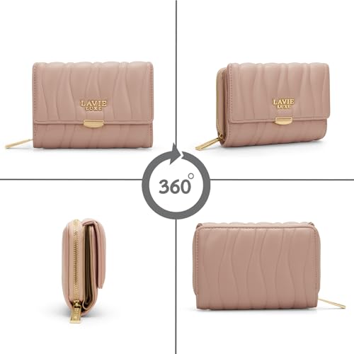 Image of Lavie Luxe Women's Lucie Emboss Medium Trifold Wallet | Gift for Women