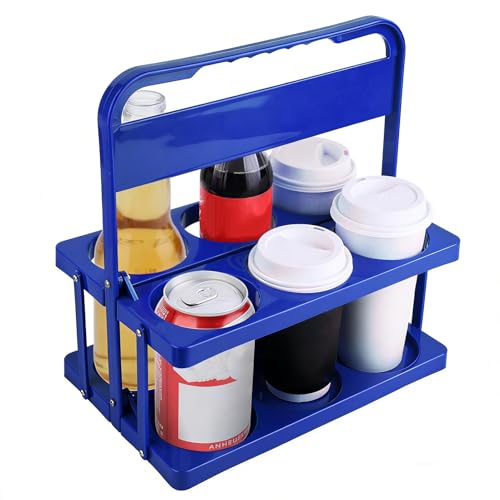 musbus Reusable Drink Carrier with Handle for Food Delivery Drivers, Portable Cup/Coffee Holder Accessories for Delivery, Foldable Drinks Caddy with Tray, Car Durable Plastic Festive Bottle, Vacation