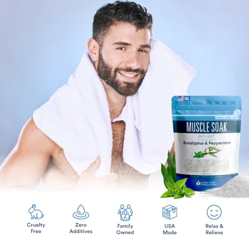Muscle Soak Bath Salt 32 Ounces (2 Lbs) Epsom Salt with Natural Peppermint and Eucalyptus Essential Oils Plus Vitamin C in BPA Free Pouch with Easy Press Lock Seal Made in USA - Image 4