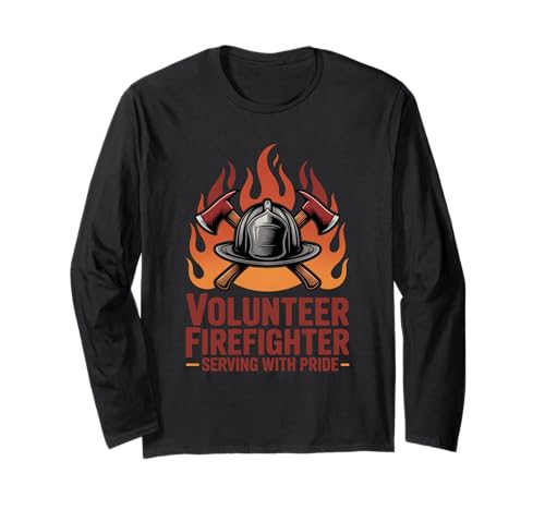 Volunteer Apparel Firefighter Serving with Pride Design Long Sleeve T-Shirt