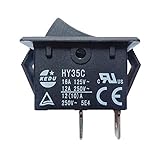 2Pcs KEDU HY35C 2Pins Push Button Switch AC 125/250V 16/12/10A ON Off Rocker Switch Arc Push-Key Switches for Household Electrical Appliances and Equipment CE TUV