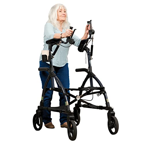 UPWalker CardioAccelerator Active Walker – Fully Assembled Upright Adjustable Stand-Up Health Rollator w/Seat, Armrest, Backrest for Seniors