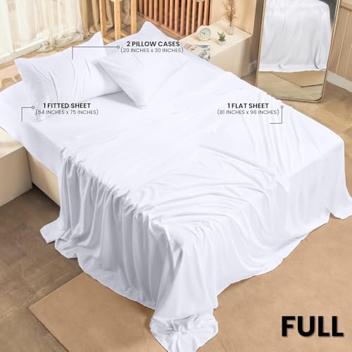 Image of Utopia Bedding Full Bed Sheets Set - Pack of 2 Sheet Sets - Perfect for Spa, Hotel, & Guest Bedroom - Brushed Microfiber - Shrinkage and Fade Resistant - Easy Care (White)