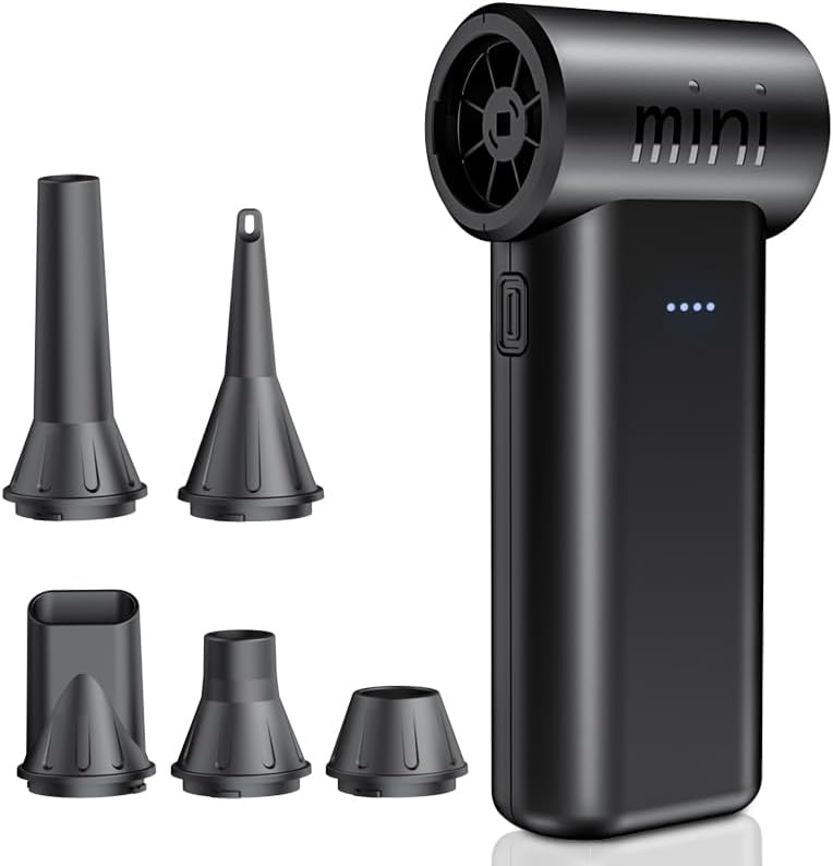 Compressed Air Duster, 150,000RPM Ultra-Powerful Cordless Electric Air Duster, 3 Gears Adjustable, Mini Blower with Fast Charging, Electric Duster for PC, Keyboard, Car, House, Outdoor