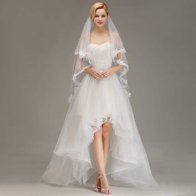 Veli Corti in Tulle da Sposa con Pettine Velo da Sposa Velo da Spalla Elegante 2 Strati Velo da Testa per scattare Foto Velo da Sposa in Tulle