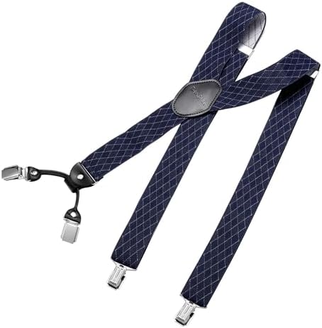 DonDon Hosenträger Herren extra stark 3,5 cm Hosenträger Herren breit in Y-Form lang - Starke Clips passend für Anzug Jeans Chinos Vintage Rockabilly Suspenders