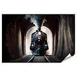 islandburner XXL Bild Poster Alter Dampfzug im Tunnel 