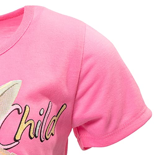 Image of STAR WARS The Mandalorian Grogu Girls T-Shirt and French Terry Shorts Outfit Set Toddler to Big Kid Sizes (4-14-16)