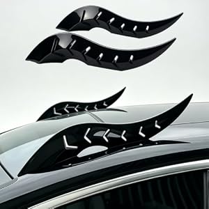 Car Roof Dragon Horns Modification, Universal Lovely Creative Devil Horn Car Exterior Decor, Easy Install Unique Vehicle Accessory,halloween decorations for car (Black)