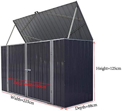 Garden Storage Shed Bike Metal Storage Store Shed Garden Storage Shed,Metal Pent Shed with Gray Appearance