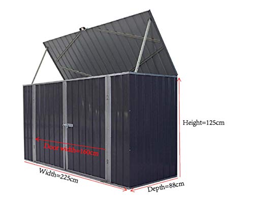 Panana Large Galvanized Metal Garden Shed Bike Unit Storage Tools Bicycle Storage 225x88x125cm - Image 8