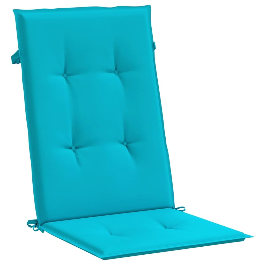 vidaXL Lot de 6 Coussins de Chaise à Dossier Haut, Galettes de Siège Anti-Glissement, Décoration Jardin Terrasse Patio, Turquoise Tissu