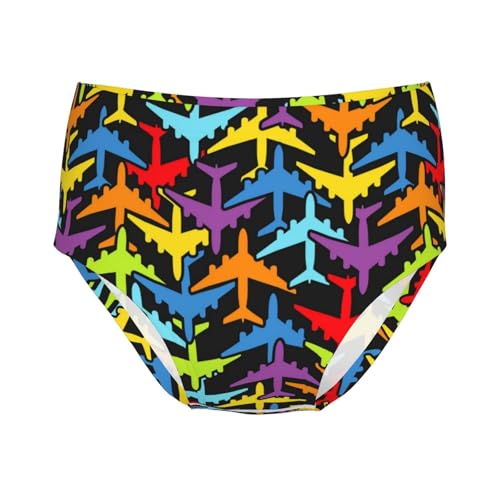Colorful Airplanes Girls' Underwear Soft Cotton Little Girls Panties Comfort Briefs