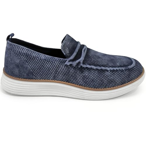 AKADEMIKS Mens Dayton Slip on Shoes, Stylish Breathable Knit Sneakers, Comfortable Casual Loafers, Size 8-132