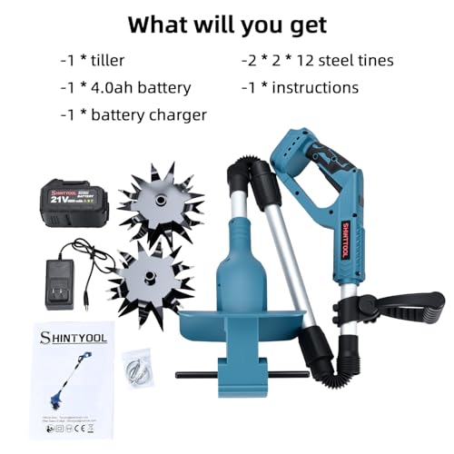 Mini cultivador inalámbrico con batería 21V y 4.0 Ah miniatura 2