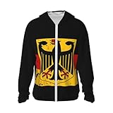 Germany Coat of Arms German Flag UPF 50+ Sun Protection Hoodies Long Sleeve Sun Shirt Full Zip Light Fishing Jackets