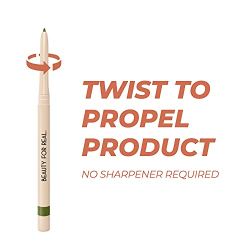 Beauty For Real I-Line 24-7 Eyeliner, Olive - Warm Olive Green With Gold Shimmer - Long-Wearing, Waterproof Gel Formula - Safe For Sensitive Eyes & Contact Lens Wearers - 0.01 Oz #TOP4