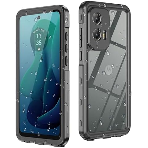 Dewfoam for Motorola Moto G 5g 2024 Phone Case Waterproof Built-in Screen Protector, Full Body Underwater Dustproof Shockproof Rugged Protective Cover for Moto G 5g 2024 Black Cover