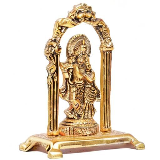 Image of KridayKraft Metal Radha Krishna Statue Gold Plated Decor Your Home,Office & Radha Krishna Murti Idol Showpiece Figurines,Religious Krishna Idol Gift Article...