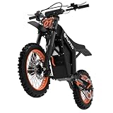 Tuttio Soleil01 Electric-Dirt-Bike with Black Suspension Fork, 14'/12' Fat Tire 2000W Electric-Motorcycle with 48V 21AH Battery 37MPH Hydraulic Brakes Mountain Off-Road EBike for Teens Adults Age 13+