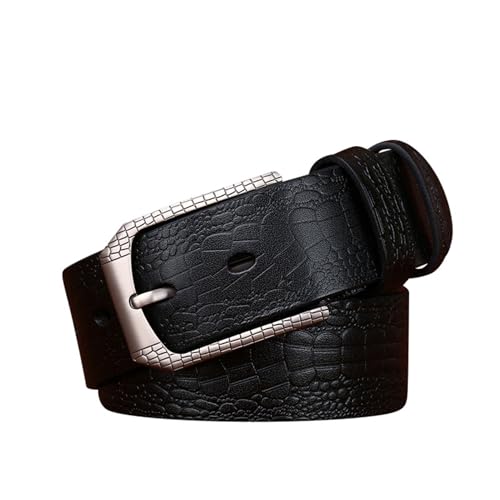Unisex Cowhide Alligator Embossed Belt - 1.5
