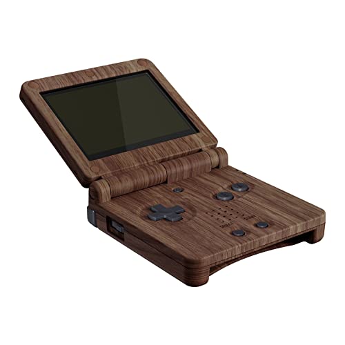 Image of IPS Ready Upgraded eXtremeRate Wood Grain Patterned Soft Touch Custom Replacement Housing Shell for Gameboy Advance SP GBA SP - Compatible with Both IPS & Standard LCD - Console & Screen NOT Included