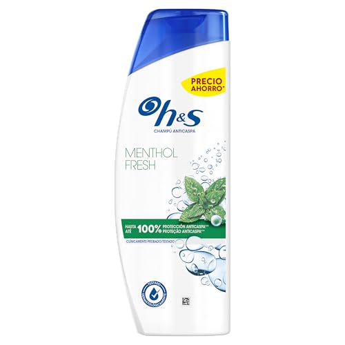 H&S Menthol Fresh Champú y Acondicionador Anticaspa Todo en Uno 300 +30ml, Hasta 100% de Protección Anticaspa + Pelo Hidratado, Clínicamente Probado, Para Uso Diario, Frescura con Aroma a Mentol
