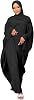 IMEKIS Women Muslim Abaya Modest Dress with Hijab Solid Middle East Arabian Robe Islamic Dubai Outfit Wedding Dresses