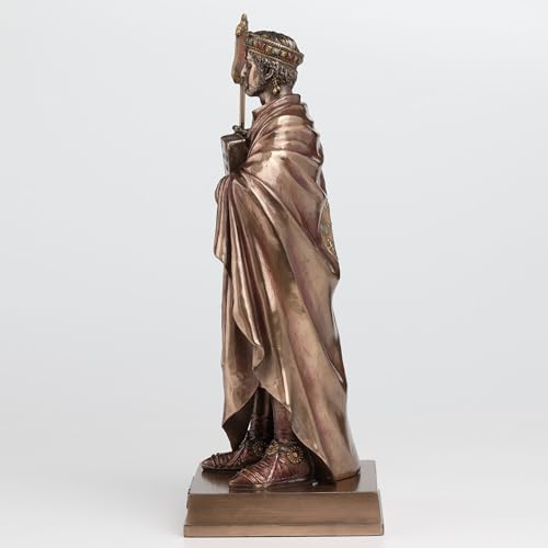 Estatua de Justiniano I en resina con acabado bronce 10.25 pulg miniatura 7